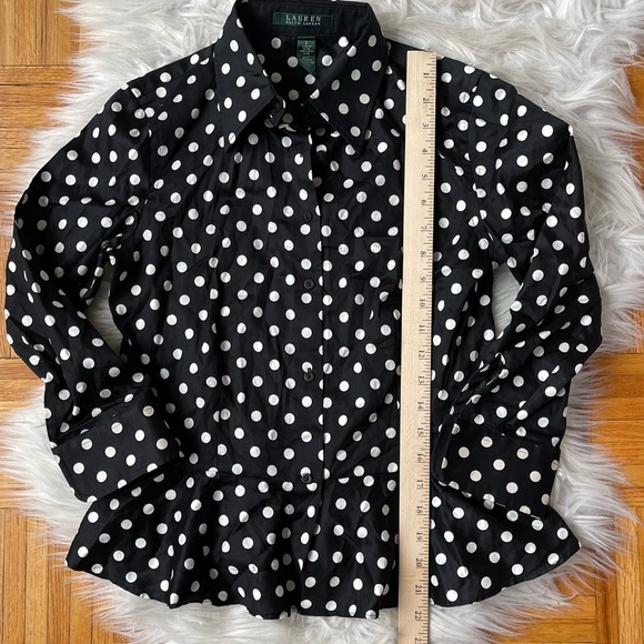 RALPH LAUREN button Officecore up peplum shirt size 2 - Picture 8 of 8
